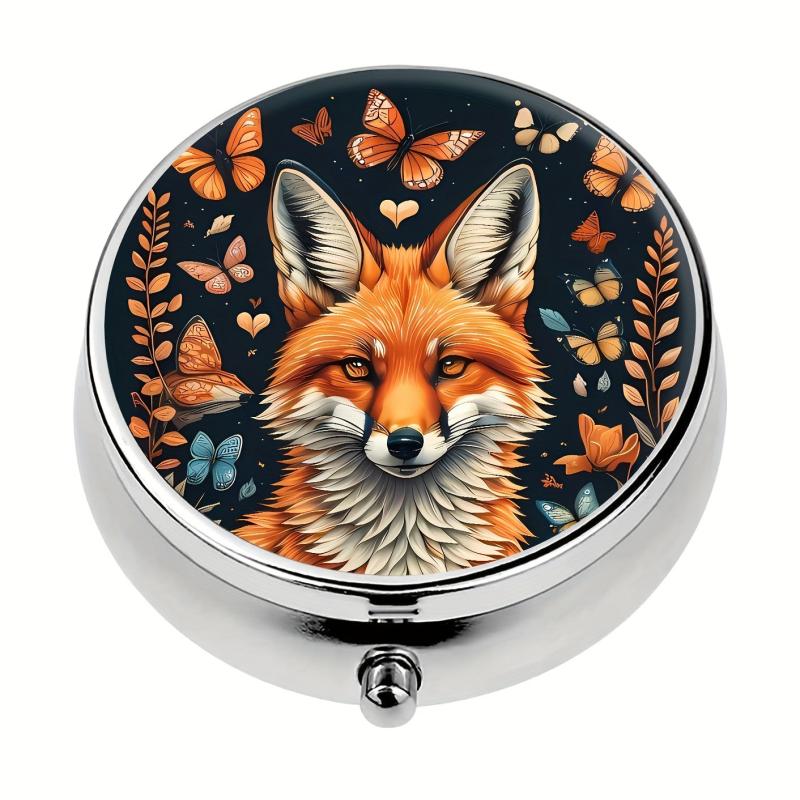 Classic Butterfly Fox Pill Box 3 Compartment Medicine Pill Organizer