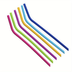 6pcs Silicone Drinking Straw Soft Straw for Children's Food 6 Colors