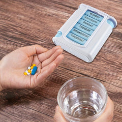 Travel Portable Plastic Pill Box with 28 Compartments, 7 Days, 4 Times