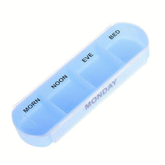 Travel Portable Plastic Pill Box with 28 Compartments, 7 Days, 4 Times