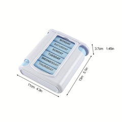 Travel Portable Plastic Pill Box with 28 Compartments, 7 Days, 4 Times