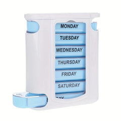 Travel Portable Plastic Pill Box with 28 Compartments, 7 Days, 4 Times