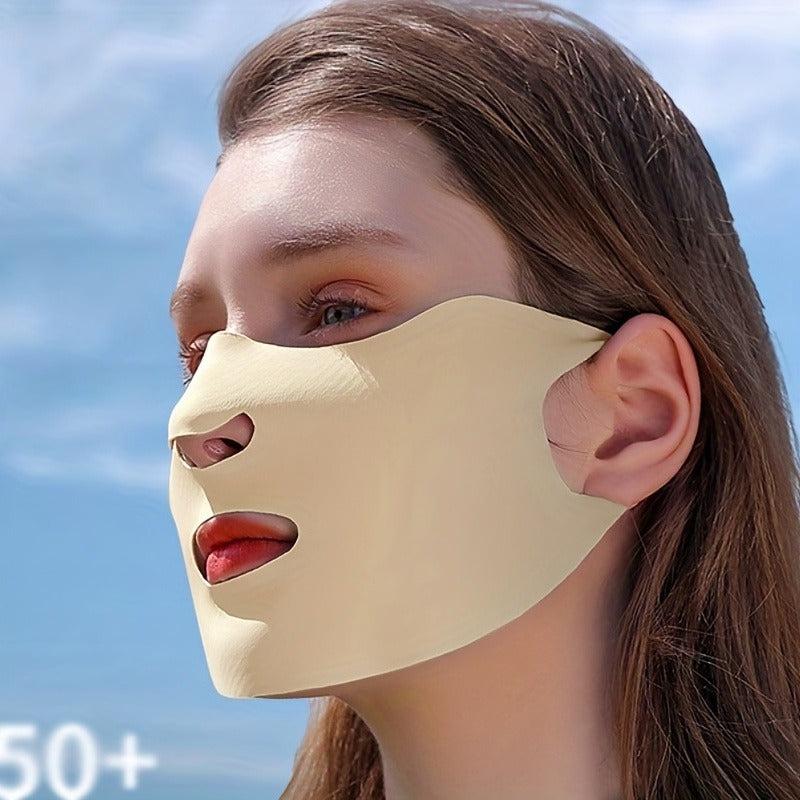 Sunproof Ice Silk Mask Thin Breathable UV Protection Face Covering for Women