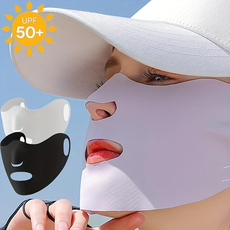 Sunproof Ice Silk Mask Thin Breathable UV Protection Face Covering for Women