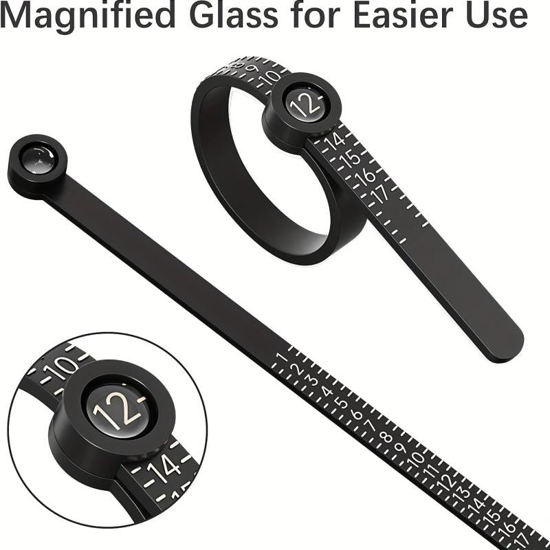 Upgraded Soft Ring Sizer Measuring Tool with Magnified Glass