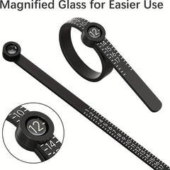 Upgraded Soft Ring Sizer Measuring Tool with Magnified Glass