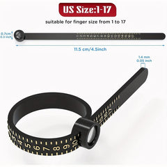 Upgraded Soft Ring Sizer Measuring Tool with Magnified Glass