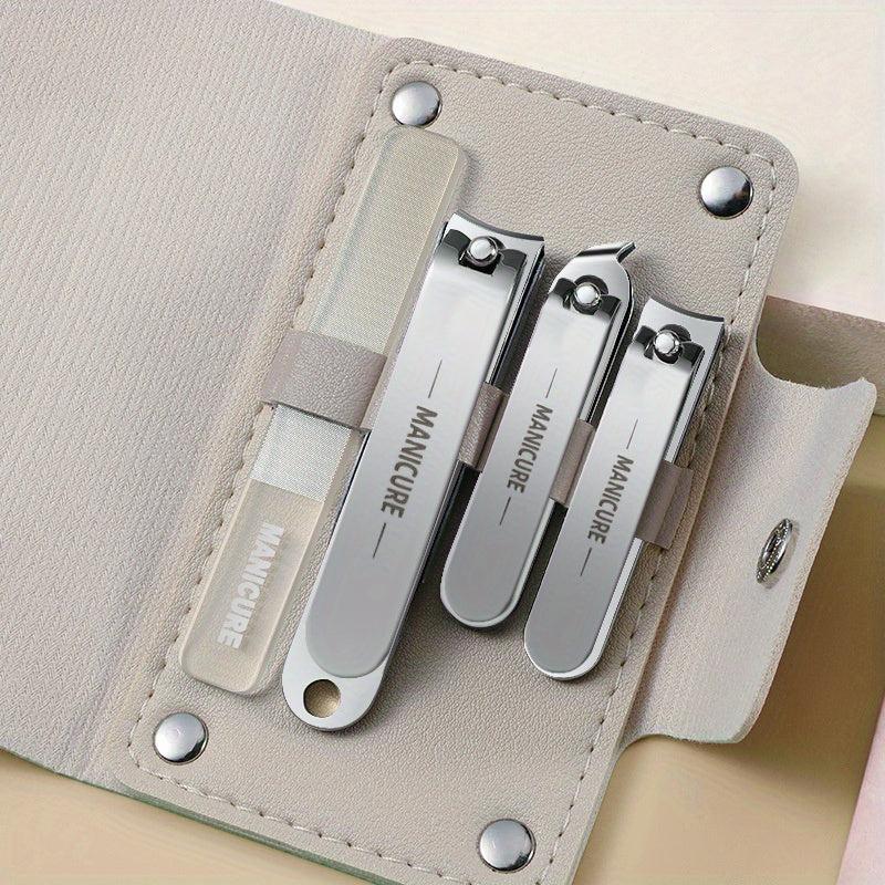 4pcs Nail Clipper Cutter Set Portable Manicure Spoon Tool