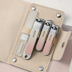 4pcs Nail Clipper Cutter Set Portable Manicure Spoon Tool