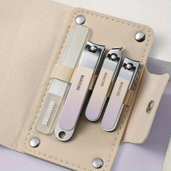 4pcs Nail Clipper Cutter Set Portable Manicure Spoon Tool