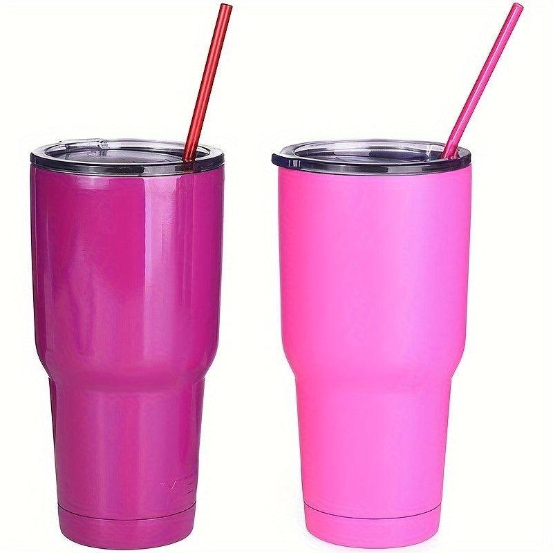 Rainbow Reusable Polymer Straws for 20oz & 30oz Tumblers + Cleaning Brush