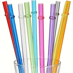 Rainbow Reusable Polymer Straws for 20oz & 30oz Tumblers + Cleaning Brush