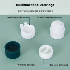 1pc Pill Dispenser Box Eco-Friendly Material Pill Cutter & Grinder