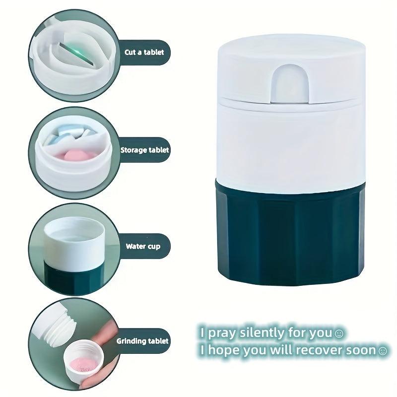 1pc Pill Dispenser Box Eco-Friendly Material Pill Cutter & Grinder