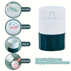 1pc Pill Dispenser Box Eco-Friendly Material Pill Cutter & Grinder