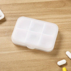 6-Grid Travel Pill Container, Large Capacity Pill Box, Portable Medicine Case