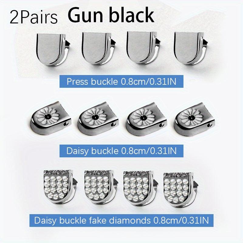12PCS Lazy Fastener Buckles Shoelaces Small Daisy Press Buckle