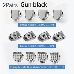 12PCS Lazy Fastener Buckles Shoelaces Small Daisy Press Buckle
