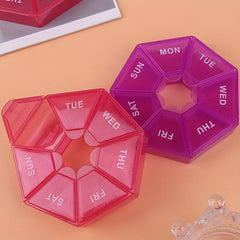 Portable Octagonal 7 Grid Pill Box Dispenser Carry On Medicine Dispensing Box