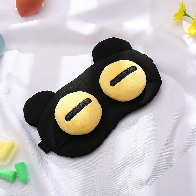 Cartoon Eye Shape Eye Mask Blackout Sleeping Eye Mask Built-in Pocket