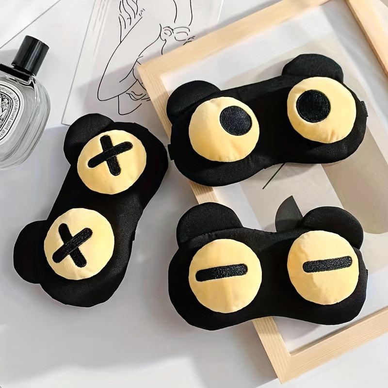 Cartoon Eye Shape Eye Mask Blackout Sleeping Eye Mask Built-in Pocket
