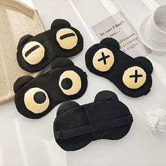 Cartoon Eye Shape Eye Mask Blackout Sleeping Eye Mask Built-in Pocket