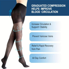 Compression Pantyhose 15-20 MmHg Support Sheer Tights