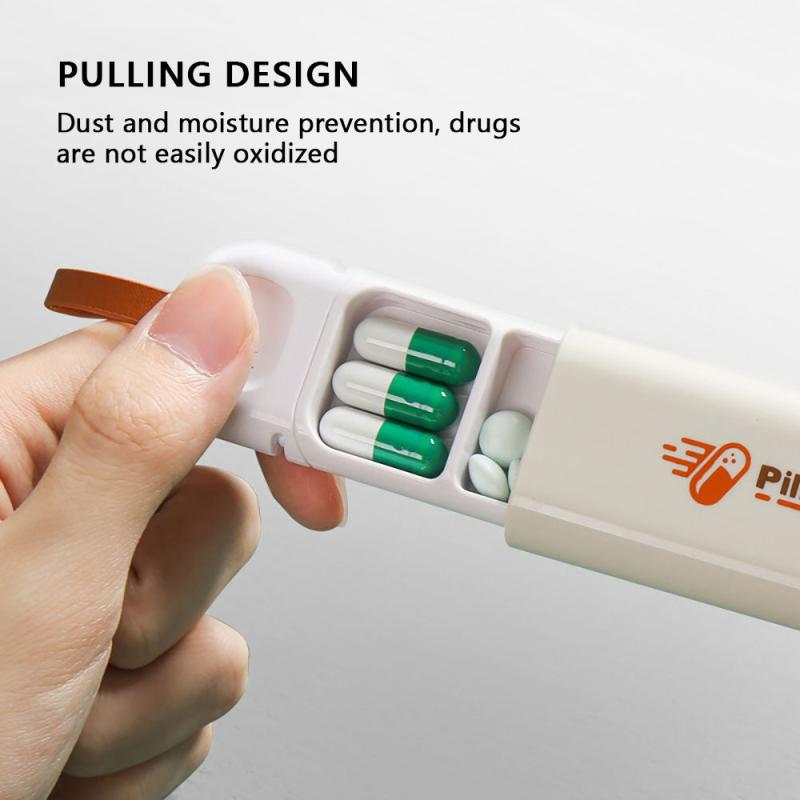 2pcs Nordic Style Pill Box 3 Grids Portable Travel Supply Dispensing Medicine