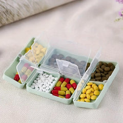 Magnetic Cartridge Mini Fold Portable Pill Box 7 Cell Magnetic Button