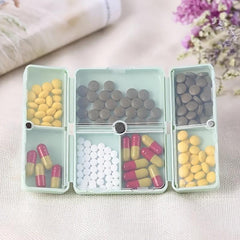 Magnetic Cartridge Mini Fold Portable Pill Box 7 Cell Magnetic Button