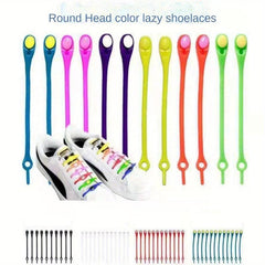 16pcs Lazy Laces Tie Stretch Silicone Lace Buckle Sports Laces