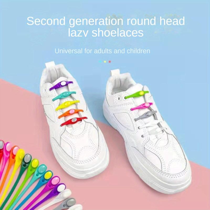 16pcs Lazy Laces Tie Stretch Silicone Lace Buckle Sports Laces