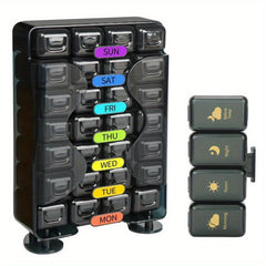 1pc Weekly Pill Organizer 4 Times A Pill Organizer With Drawer Large Pill Box