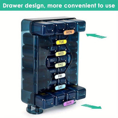 1pc Weekly Pill Organizer 4 Times A Pill Organizer With Drawer Large Pill Box