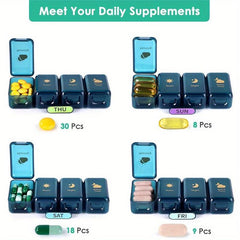 1pc Weekly Pill Organizer 4 Times A Pill Organizer With Drawer Large Pill Box