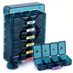 1pc Weekly Pill Organizer 4 Times A Pill Organizer With Drawer Large Pill Box