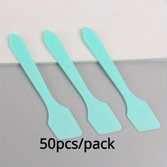 50pcs Disposable Plastic Make Up Spatulas for Skin Care Facial Cream Mask