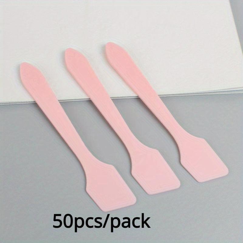50pcs Disposable Plastic Make Up Spatulas for Skin Care Facial Cream Mask