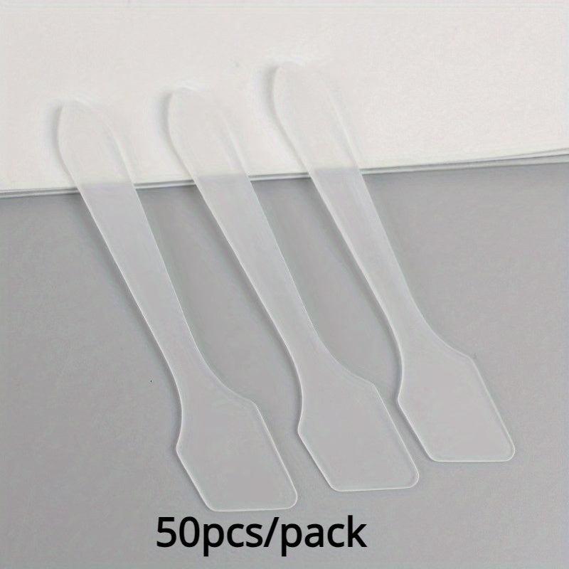 50pcs Disposable Plastic Make Up Spatulas for Skin Care Facial Cream Mask