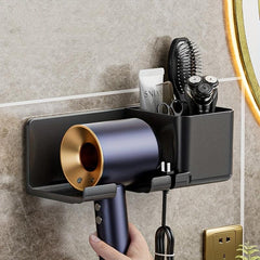 Hair Dryer Holder Storage Rack Wall Mounted Bathroom Organizer
