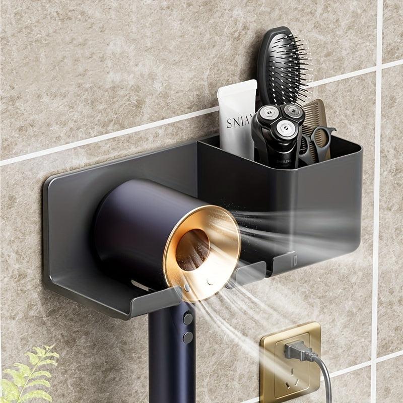 Hair Dryer Holder Storage Rack Wall Mounted Bathroom Organizer