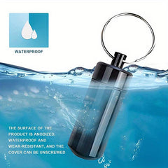 Portable Waterproof Metal Pill Container Keychain