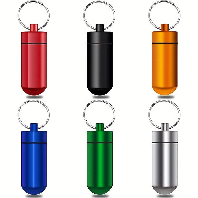 Portable Waterproof Metal Pill Container Keychain