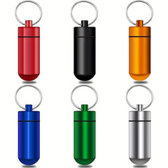 Portable Waterproof Metal Pill Container Keychain