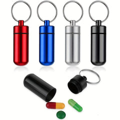 Portable Waterproof Metal Pill Container Keychain