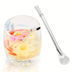 Reusable Stainless Steel Straw with Tea Filter - Creative Kitchen Supply