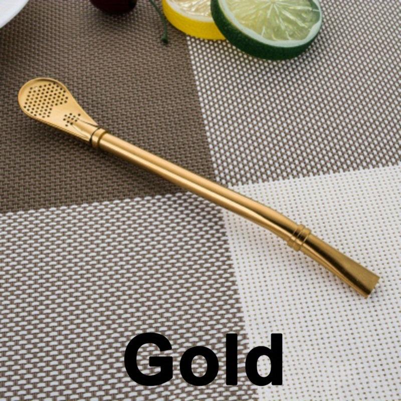 Reusable Stainless Steel Straw with Tea Filter - Creative Kitchen Supply