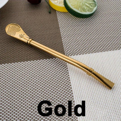 Reusable Stainless Steel Straw with Tea Filter - Creative Kitchen Supply