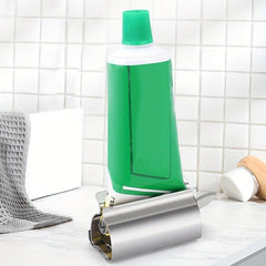 Stainless Steel Toothpaste Squeezer Manual Rotary Holder Facial Cleanser Tool