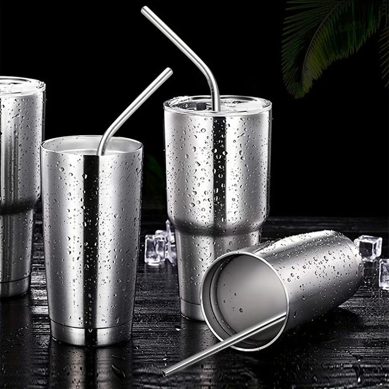 2pcs Stainless Steel Straws with Straw Brush for Beverages